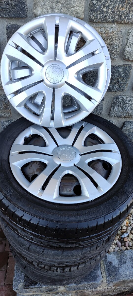 Plechové disky+pneumatiky Continental 195x55xR15 - 2