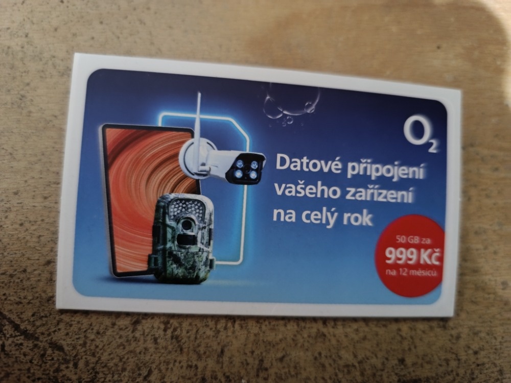 Předplacená O2 SIM karta roční datové připojení 50GB - 2