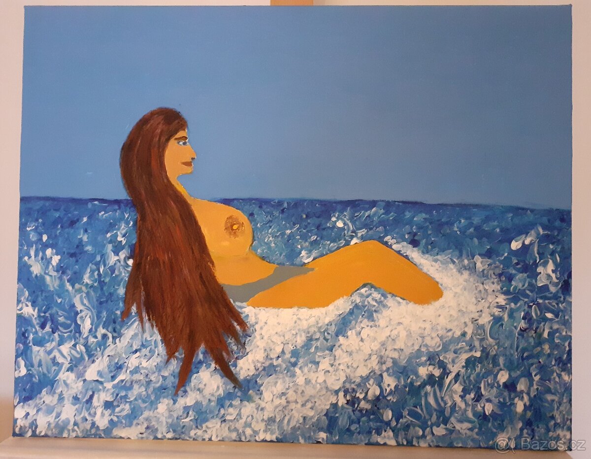 Obrázek, dívka ve vlnách - 2