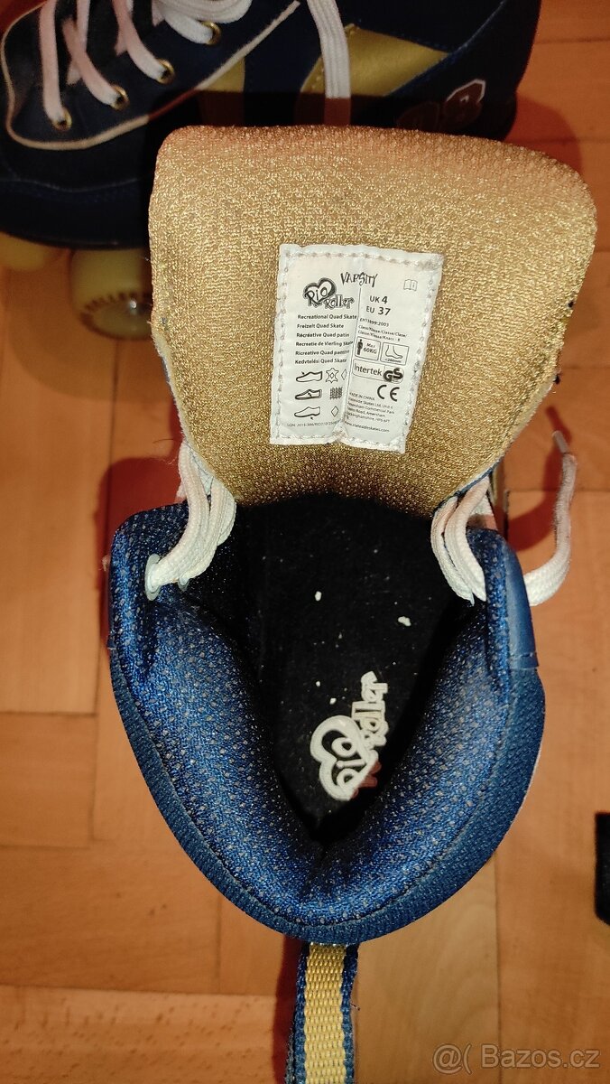 Rio Roller Varsity Modré/Zlaté Trekové brusle Vel.37 - 2