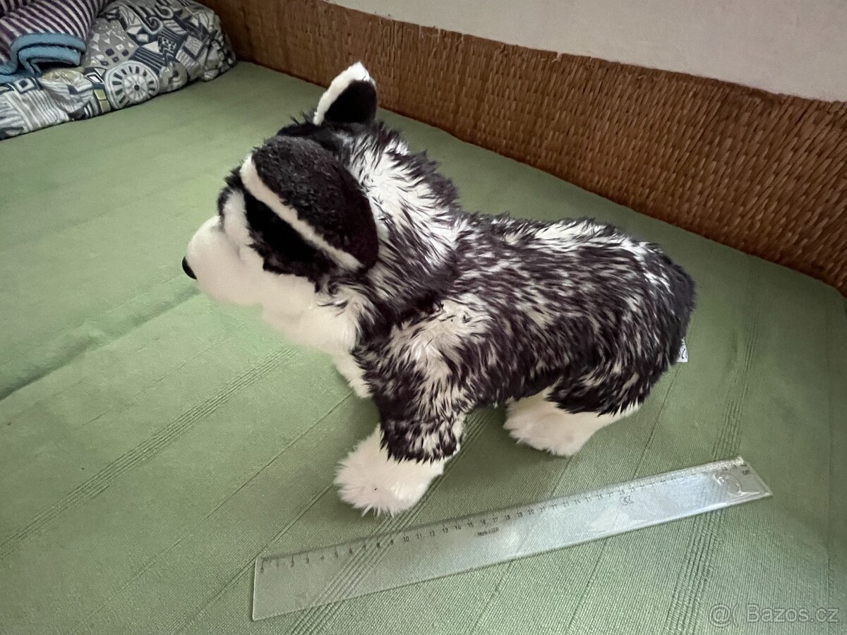 Plyšový pejsek husky černobílý - 2