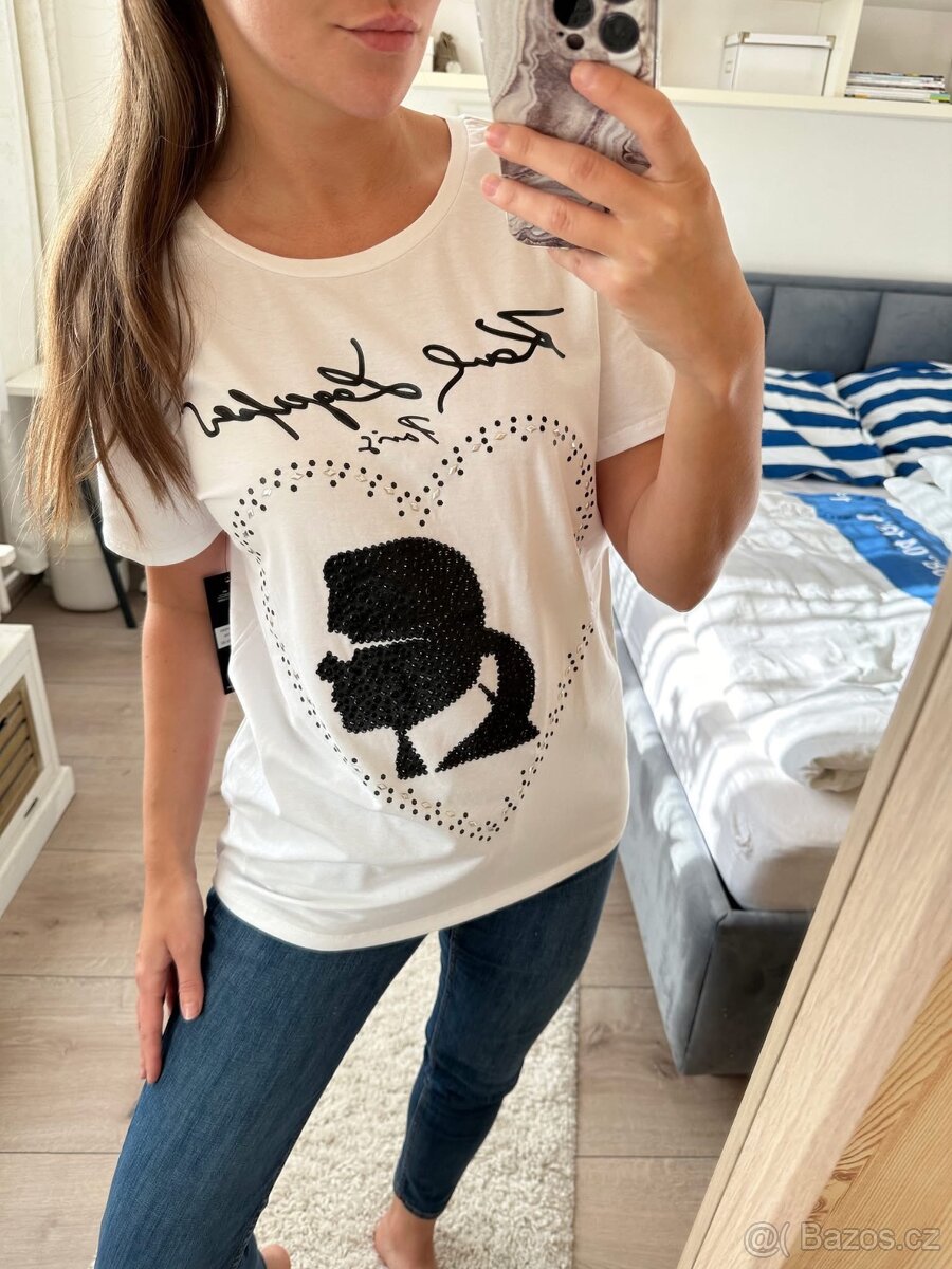 KARL LAGERFELD BÍLÉ TRIČKO - 2