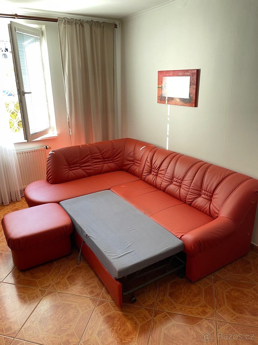 Rozkládací sedačka + taburet - 2