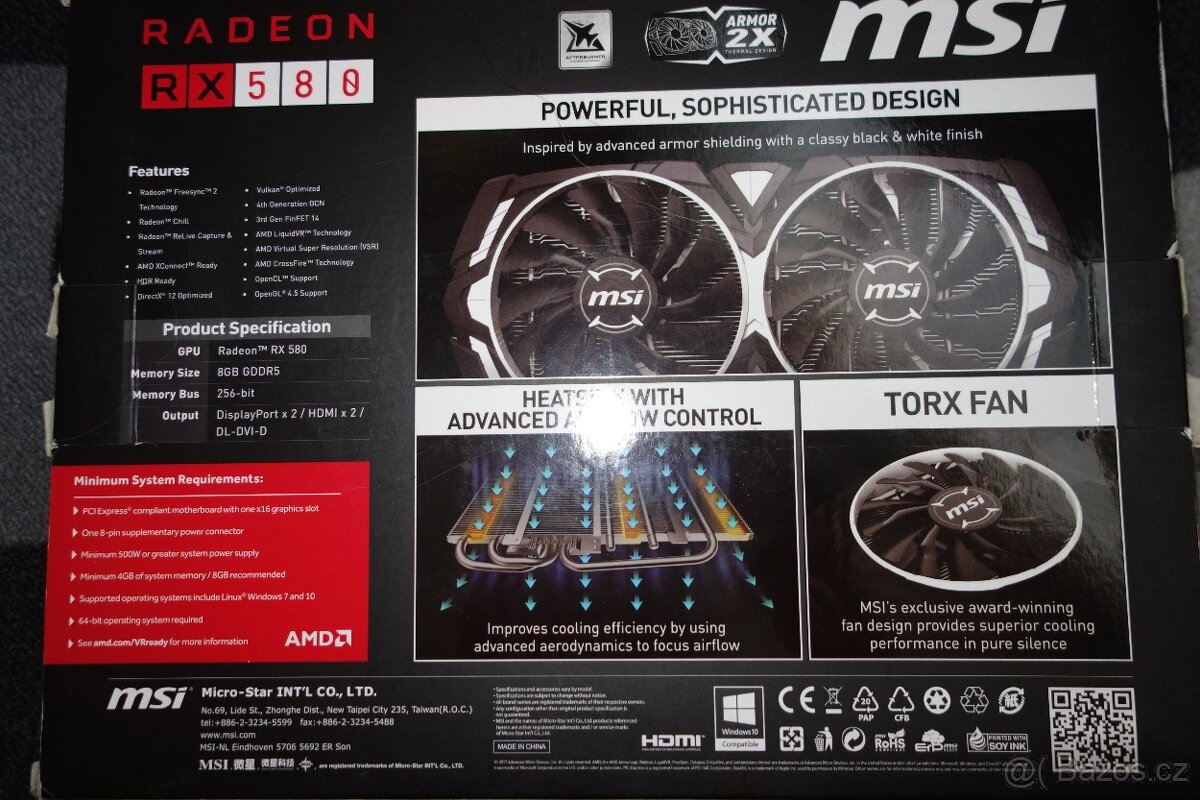 2x msi radeon armor rx580 8gb - 2