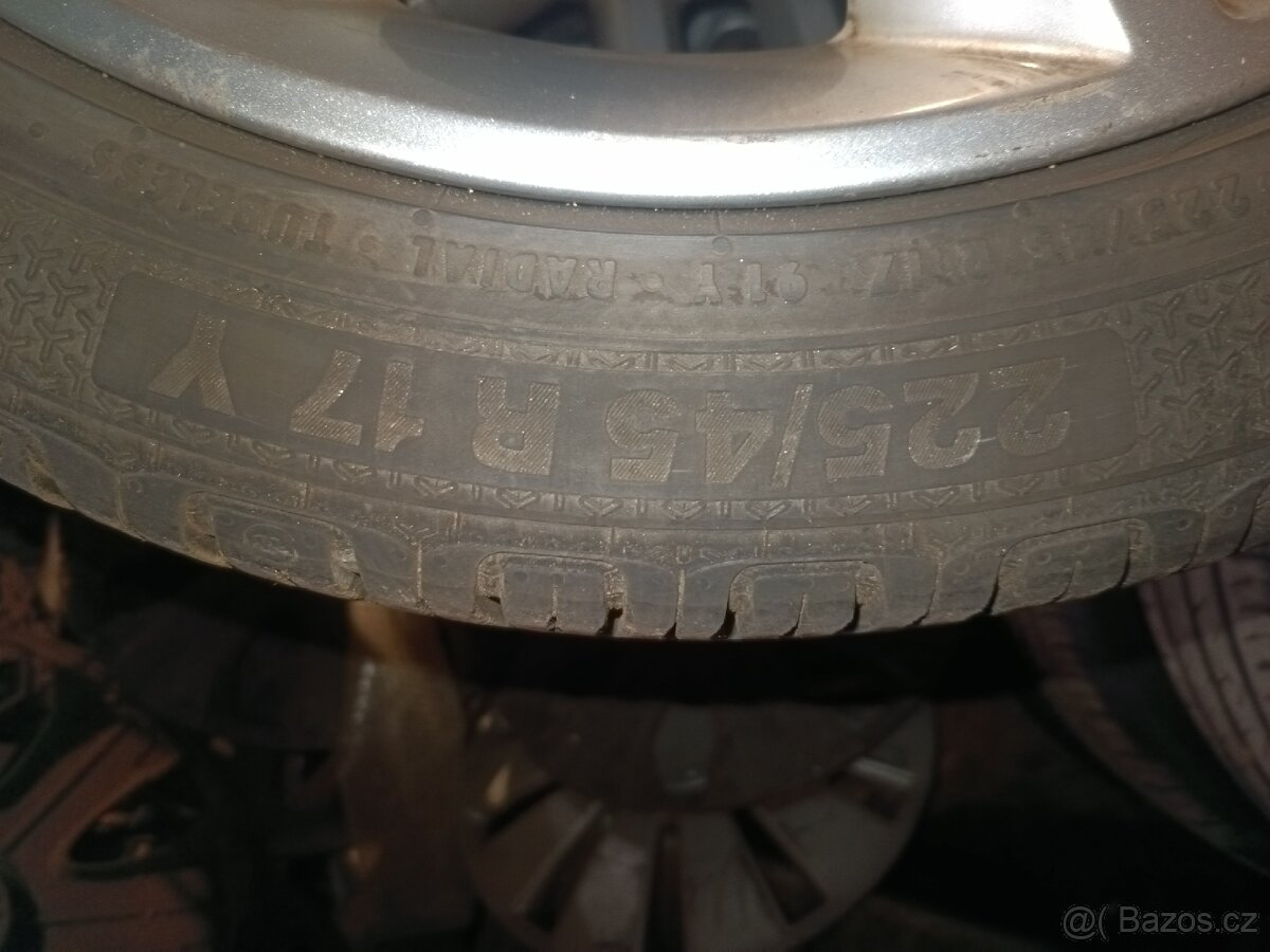 Prodám sadu ALU + pneu kola Opel 17" - 2