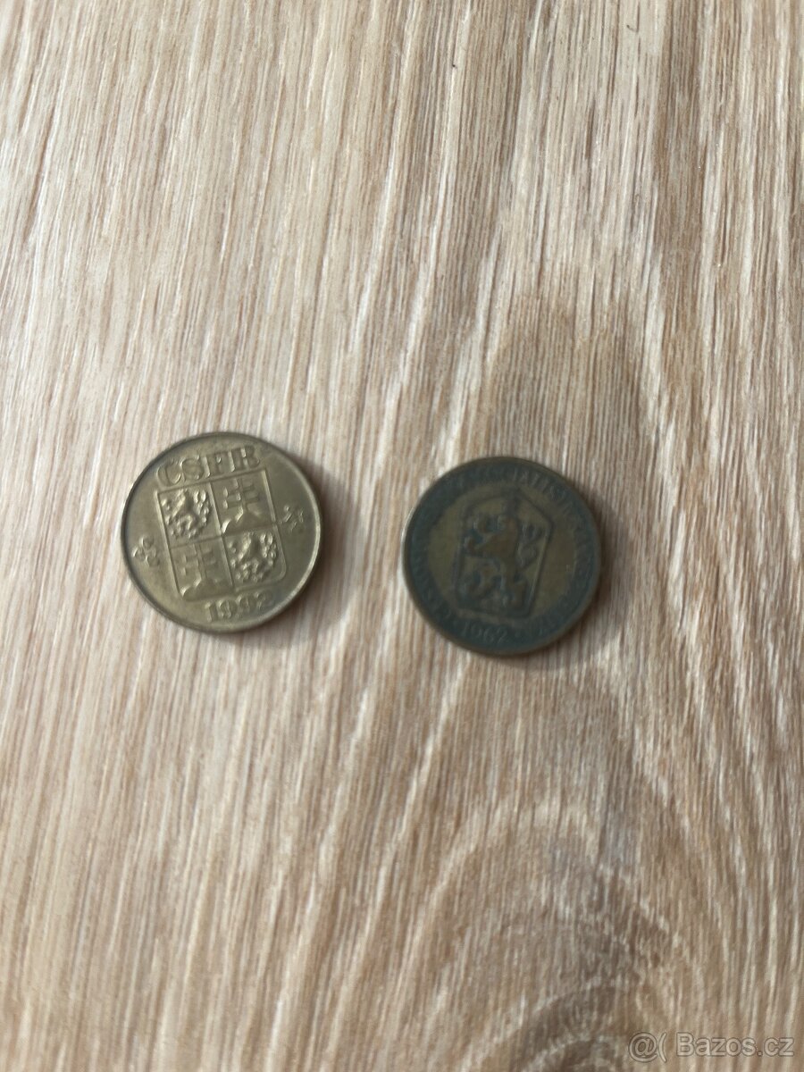 2x mince 1kč československá 1992 a 1962 - 2
