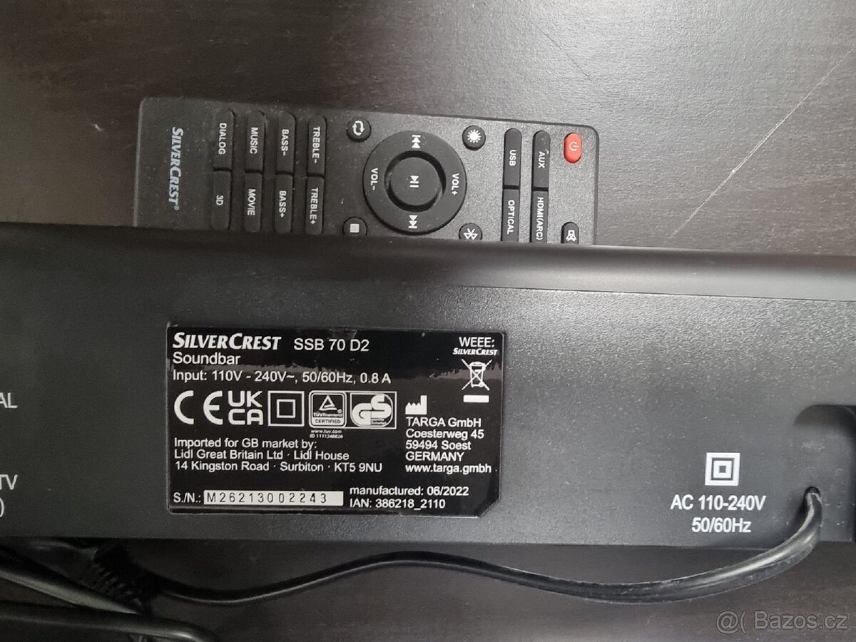 Soundbar SILVERCREST SSB 70 D2 málo používaný - 2