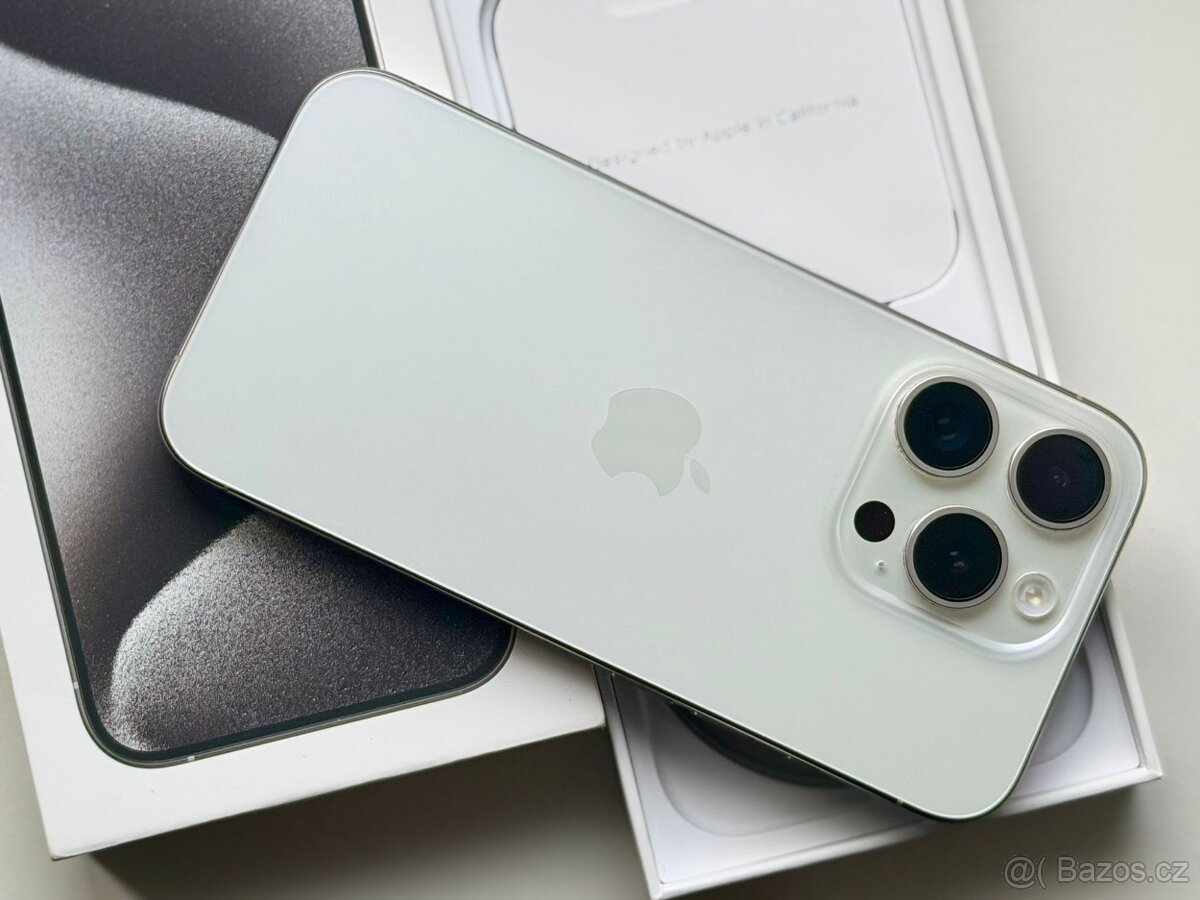iPhone 15 Pro White Titanium BATERIE 100% TOP - 2