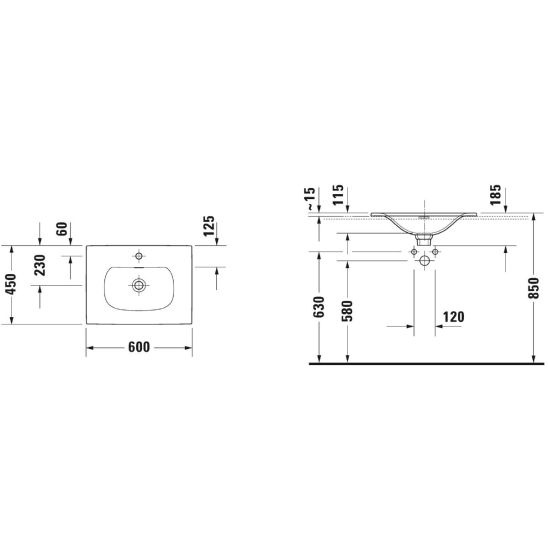 Vestavné umyvadlo DURAVIT Viu - NOVÉ - 2