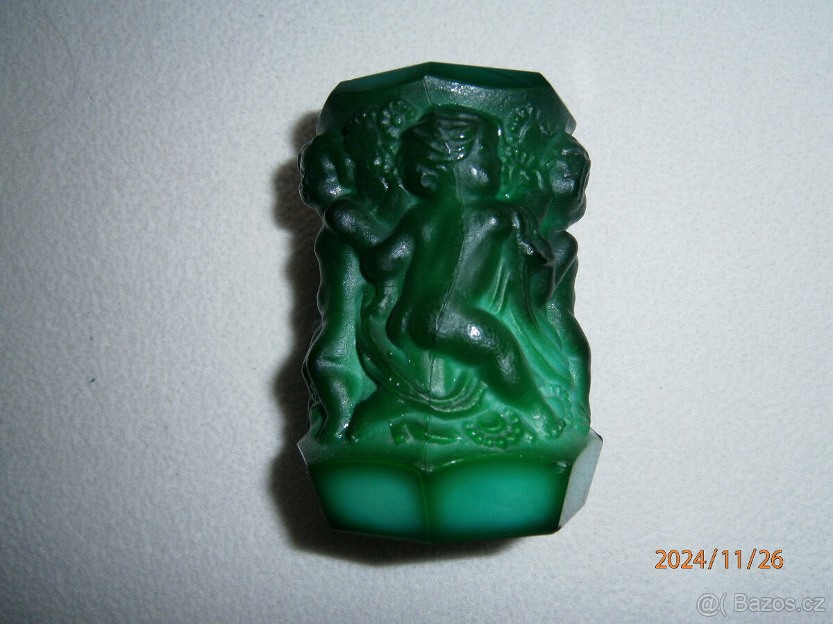 vázička - malachitové sklo - 2
