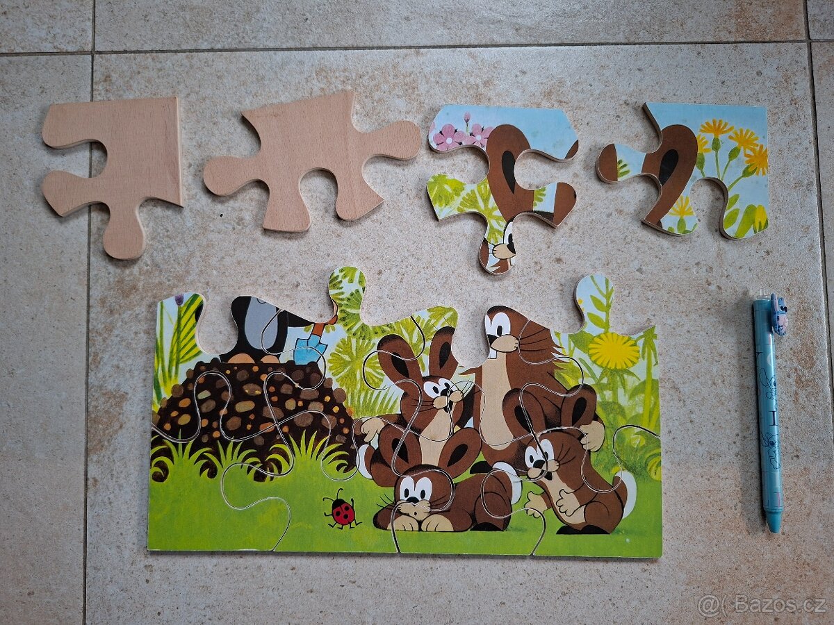 Velké dřevěné puzzle Krtek - 2