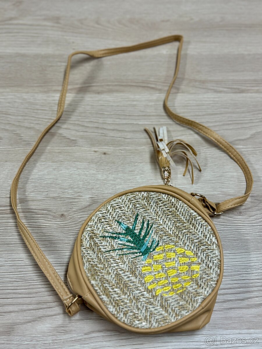 Nádherná ratanová "ananas" hnědá kabelka - 2