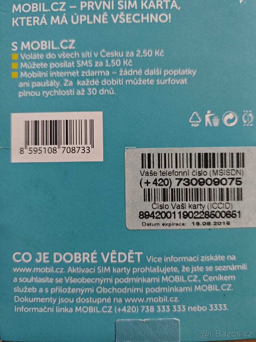 SIM karta 730 90 90 75 - 2