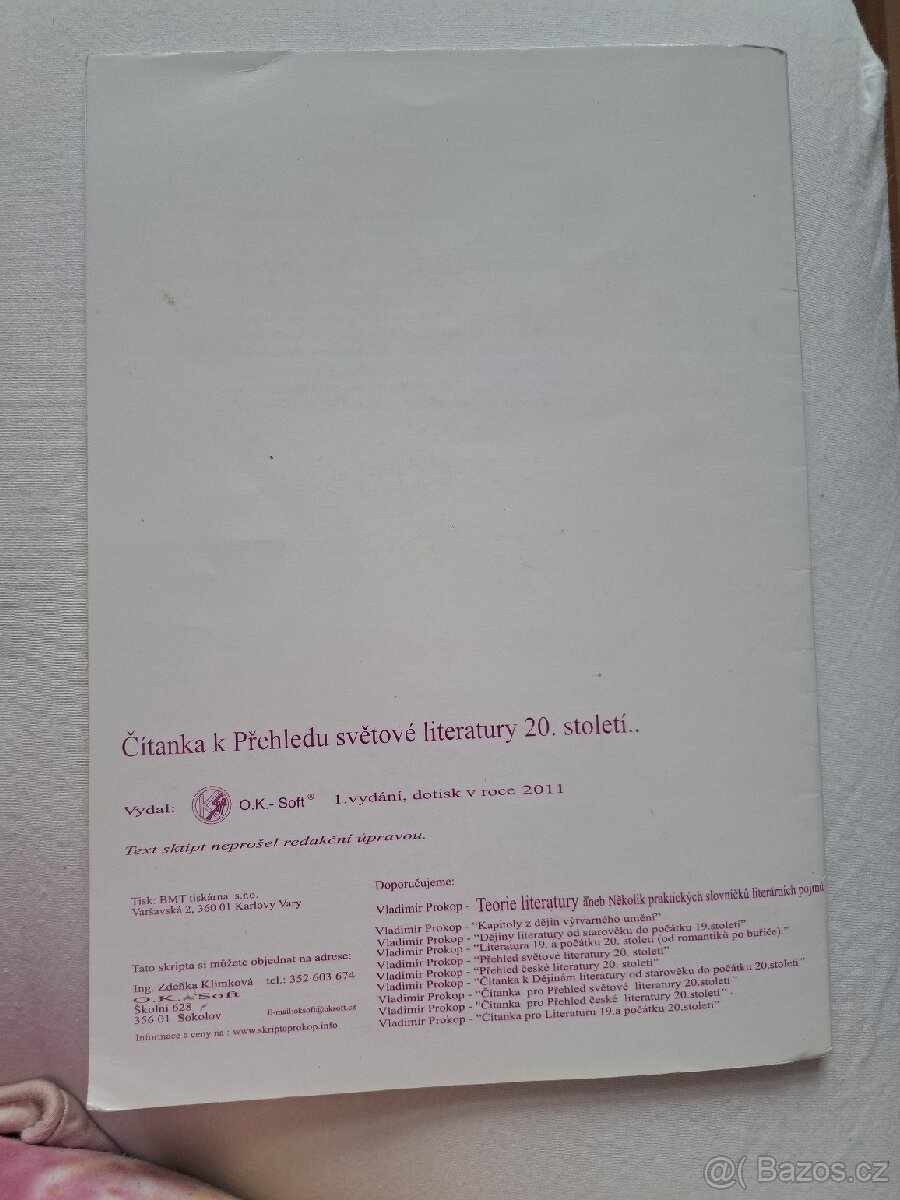 Čítanka k přehledu světové literatury 20.století - 2