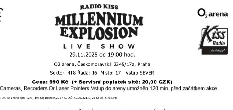 Millenium explosion 2 lístky - 2