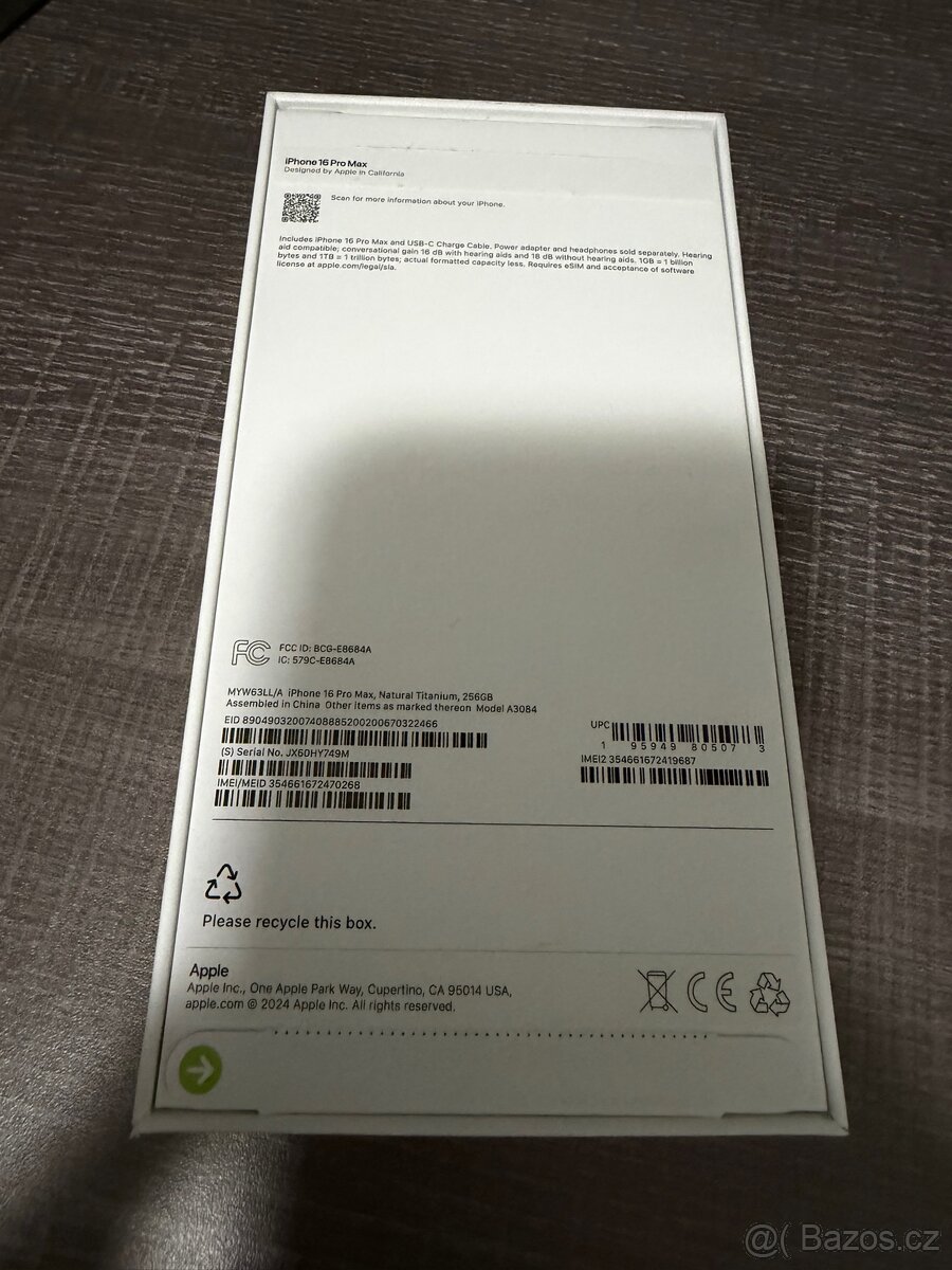 📱 iPhone 16 Pro Max – 256 GB | Stav jako nový | Baterie 96 - 2