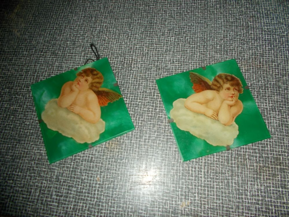 Andělé skleněná ozdoba 2 ks - 2