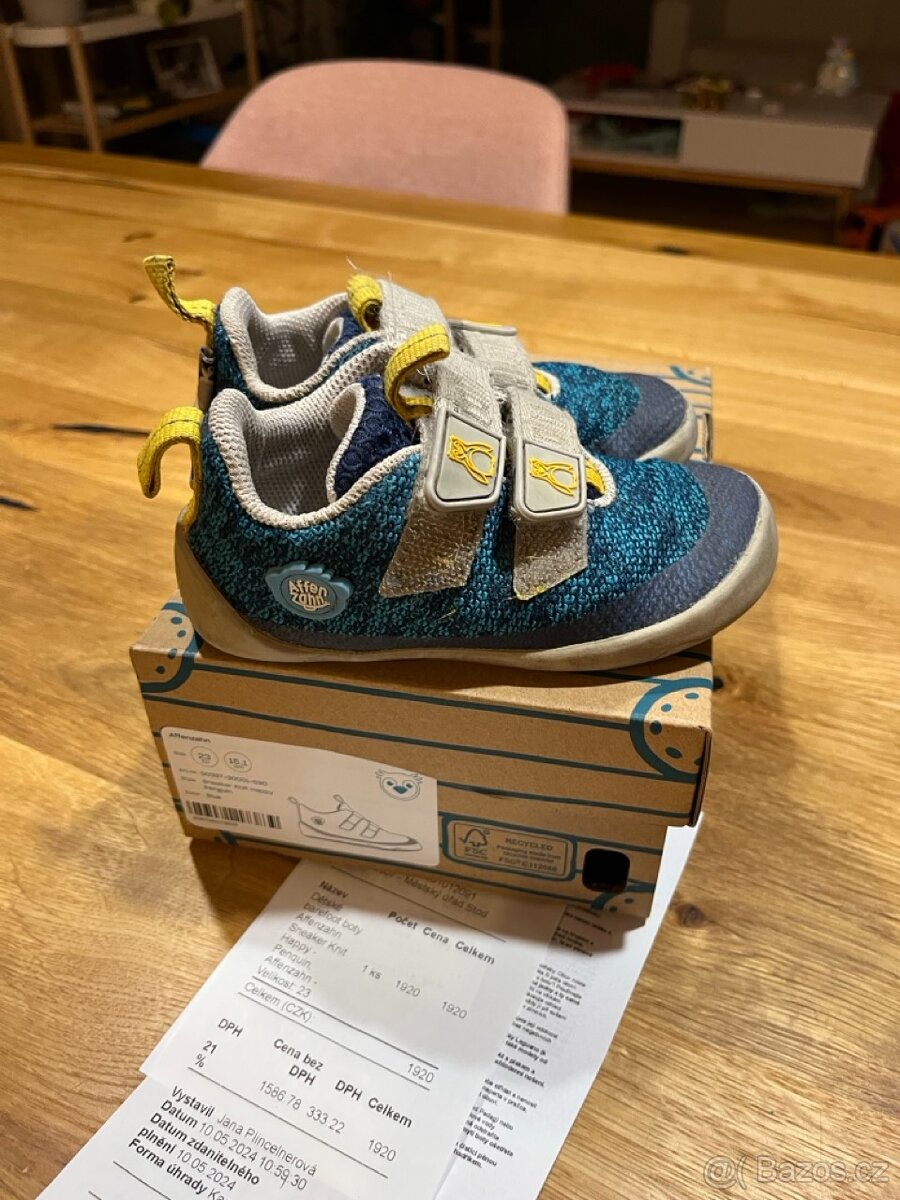 Barefoot boty Affenzahn Sneaker Knit Happy Penguin, vel. 23 - 2