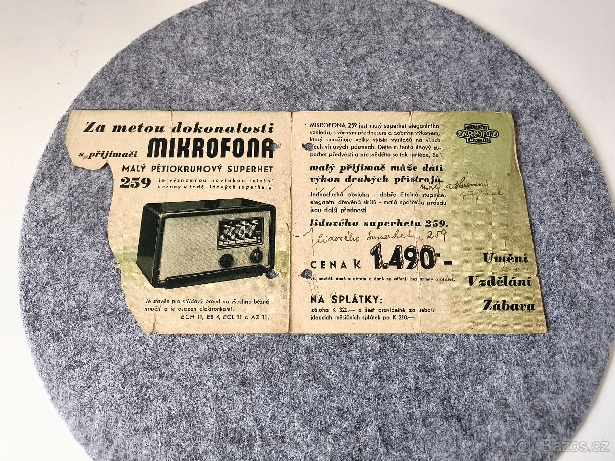 Starožitné prospekty a návody k rádiím - 2
