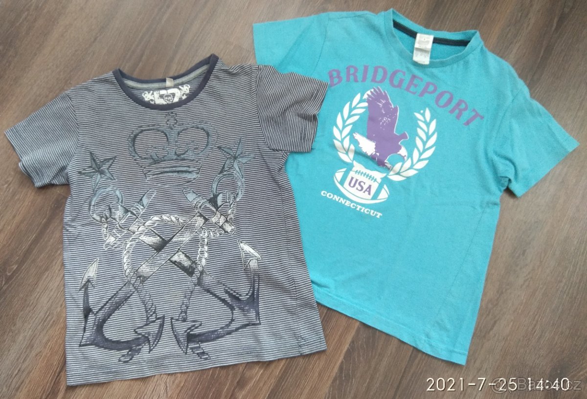 Chlapecká bavlněná trička, vel. 122 (5-7 let) - 2