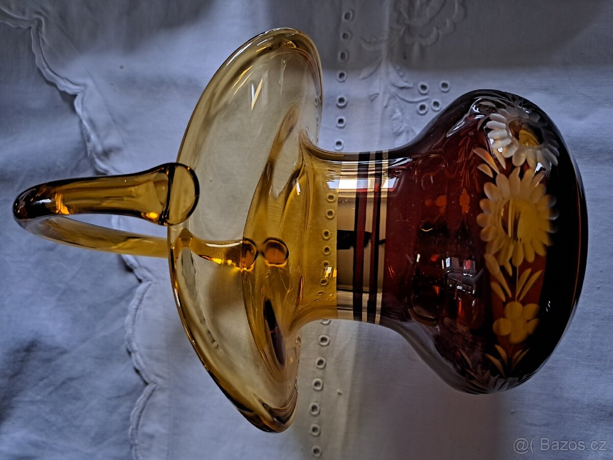 Skleněná váza. Medové sklo - 2