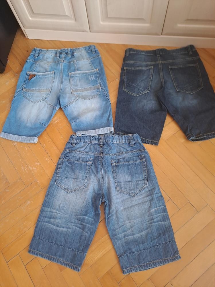 3x Značkové Džínové 3/4 kraťasy vel. 164 - 2