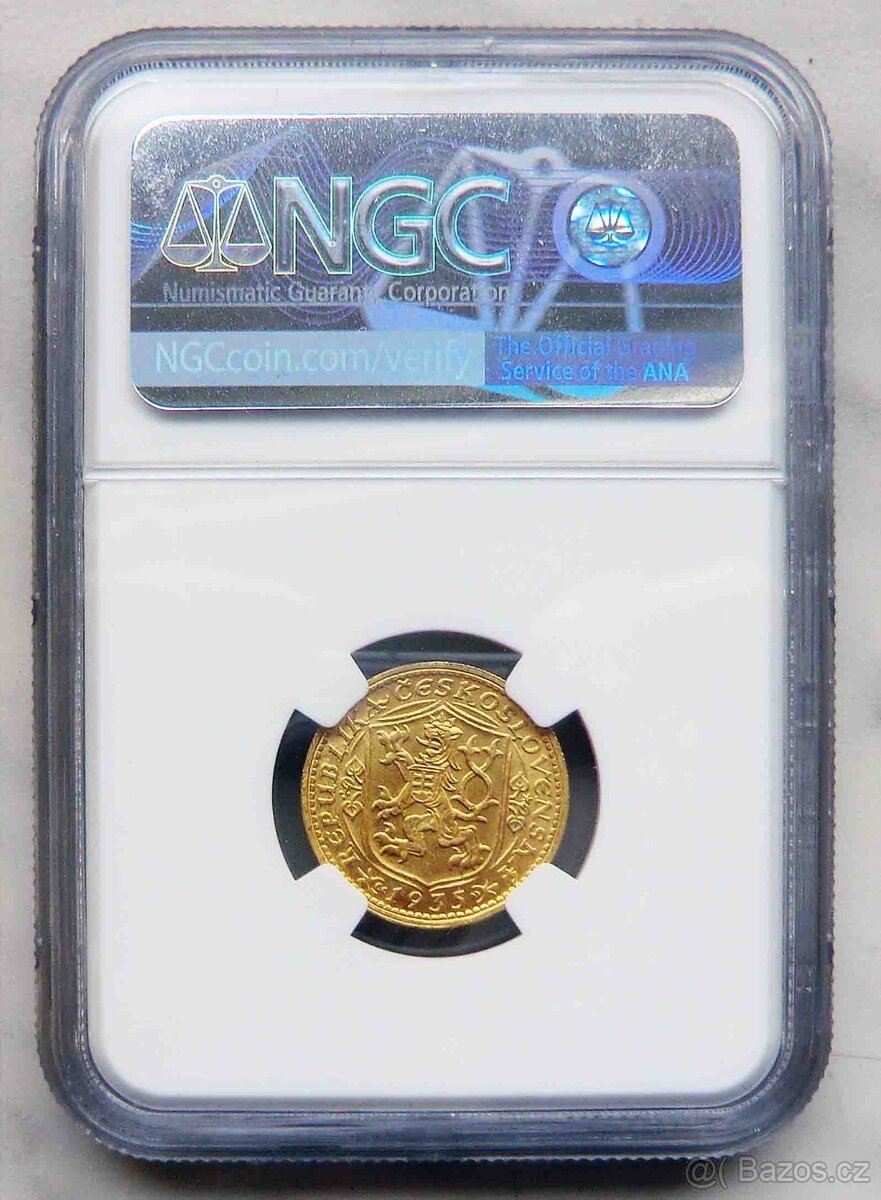 Svatováclavský dukát 1935, certifikace NGC MS 65 - 2
