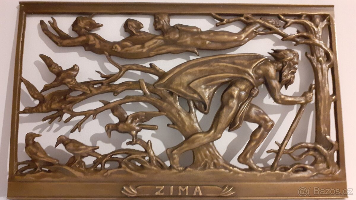 Obrazy -Litina 4 roční období Karel Korschann - 2