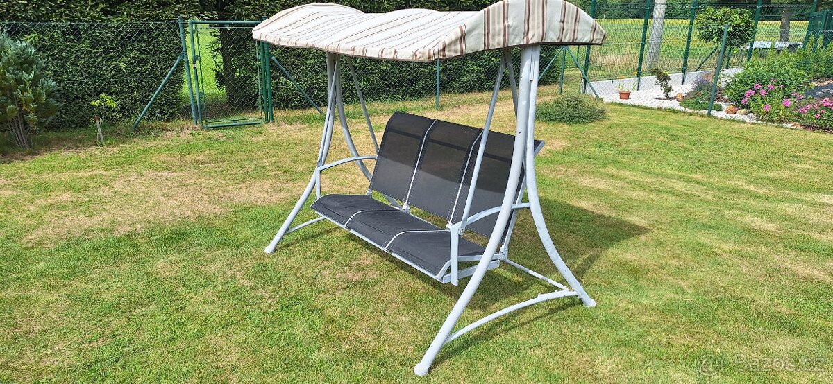 Zahradní houpačka - lavice Hollywood šedá - 2