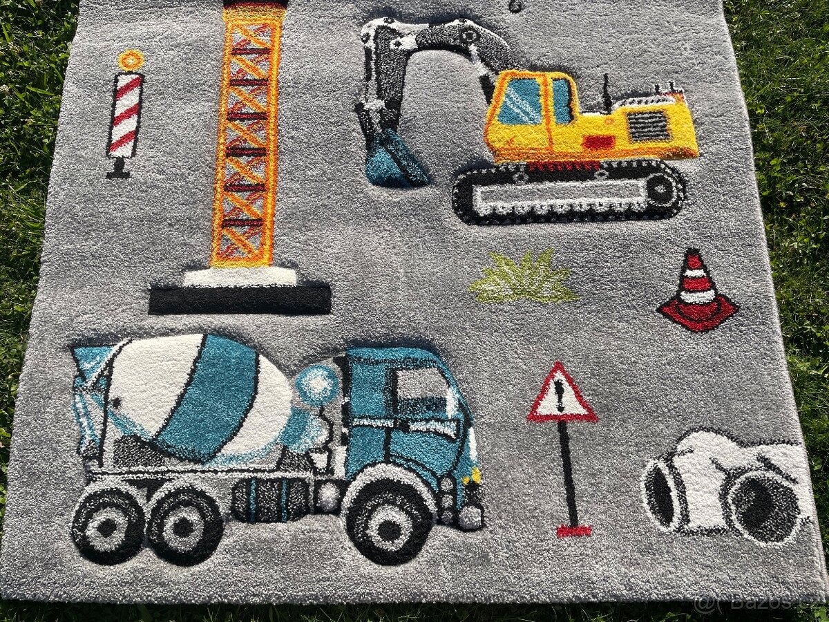 Dětský koberec - stavební stroje - 2