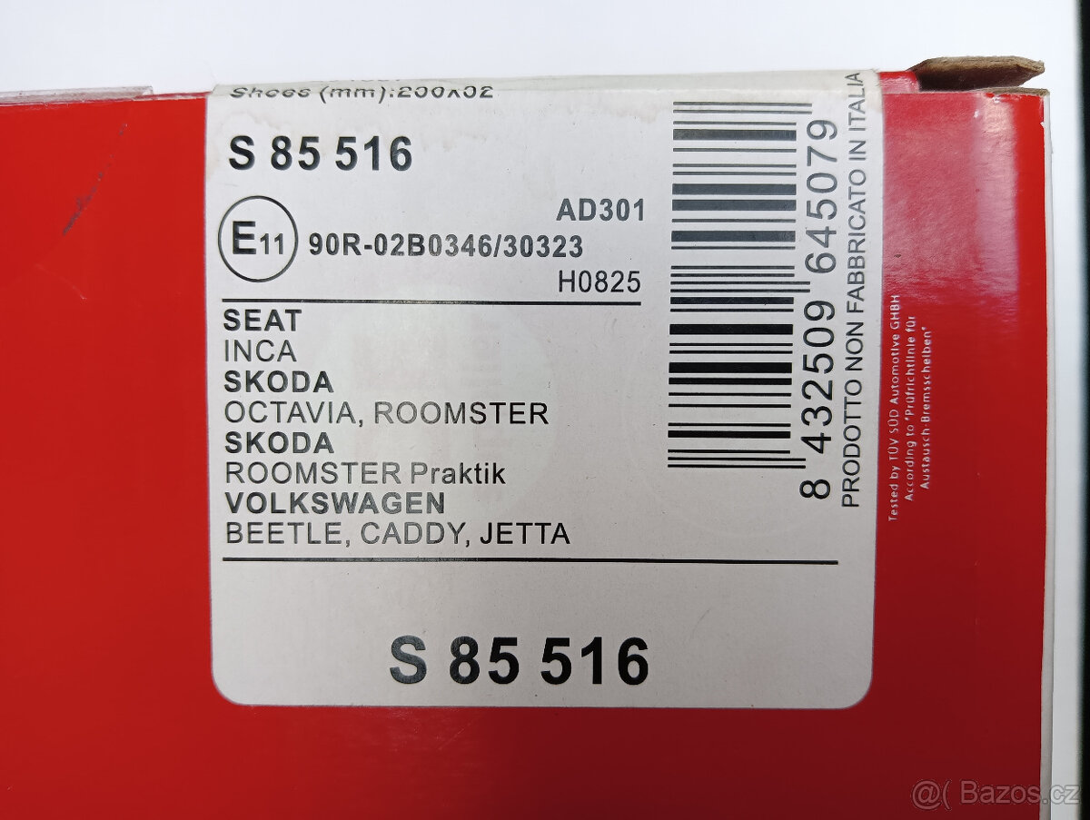 Sada brzdových čelistí BREMBO S85516 Škoda Octavia - 2
