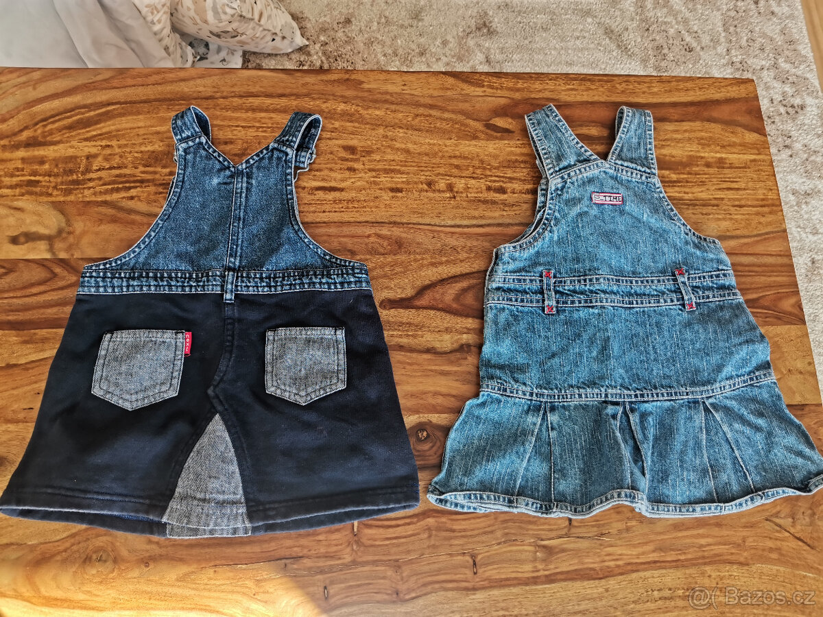 Džínové šatičky, vel. 9 - 12 měsíců - 2