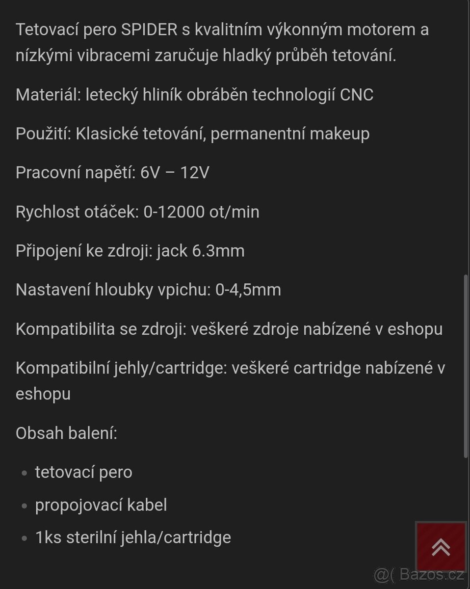 Tetovací strojek Spider Pen + zdroj Aurora + pedál – plně fu - 2