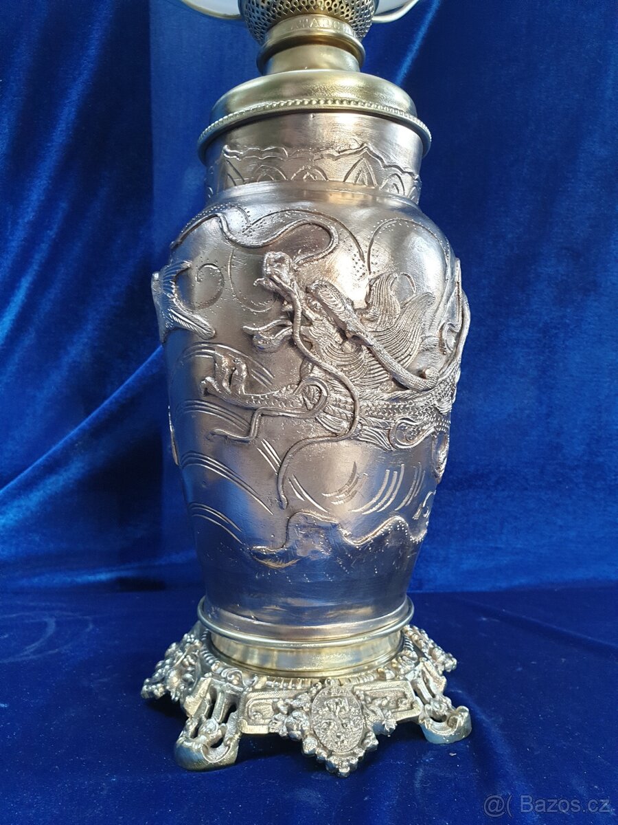 Mosazná, petrolejová, lampa - 2