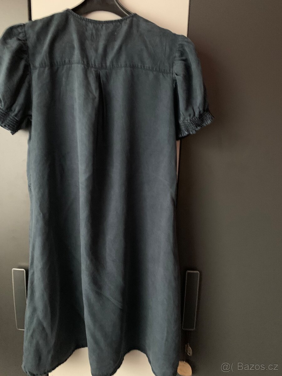TMAVĚ DŽÍNOVĚ MODRÉ LETNÍ ZNAČKOVÉ ŠATY,zn: Lee COOPER - 2