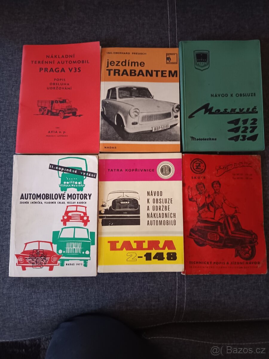 Literatura k veteránům Praga, Tatra, Škoda RT, ČZ prase - 2