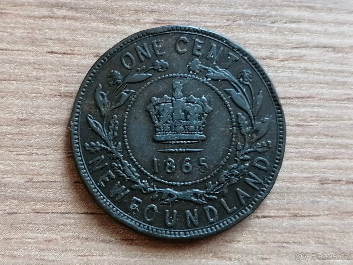 1 Cent 1865 kolonie Newfoundland koloniální mince Viktorie - 2