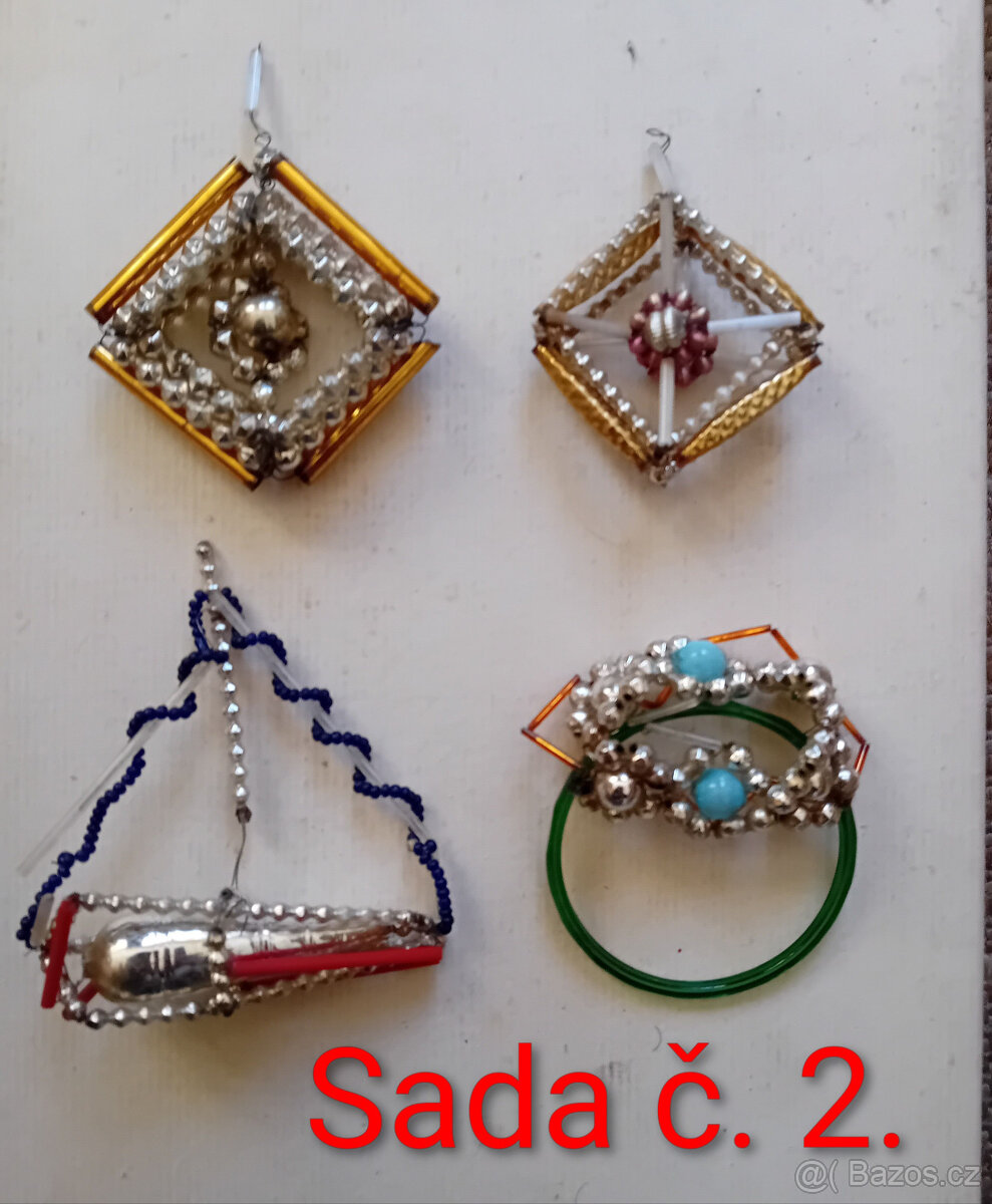 15 ks Retro staré starožitné korálkové vánoční ozdoby - 2