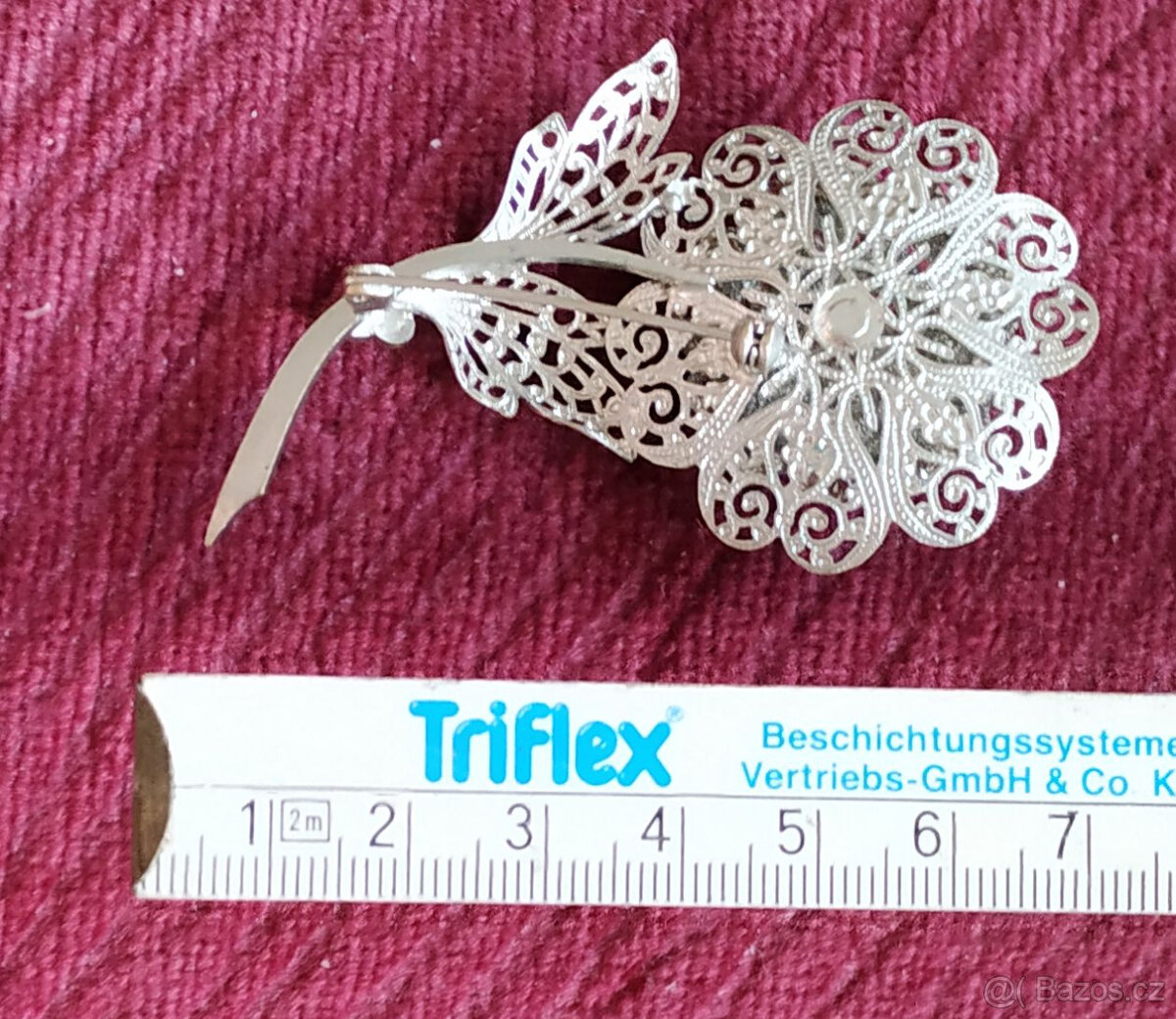 Brož stříbro filigrán, dle foto - 800,-kč - 2