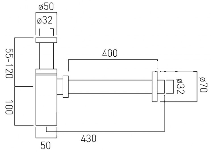 CHROMOVANÝ SIFON - 2