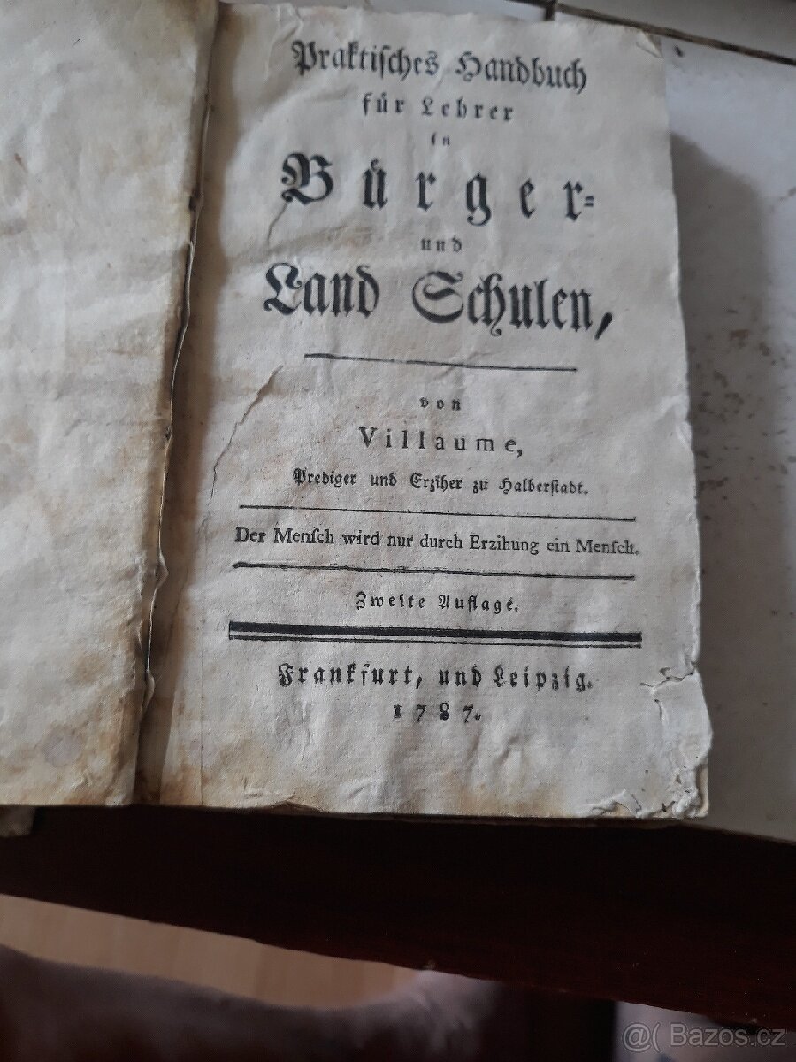 LEVNĚ příručka pro zemské školní ústavy z roku 1789 - 2