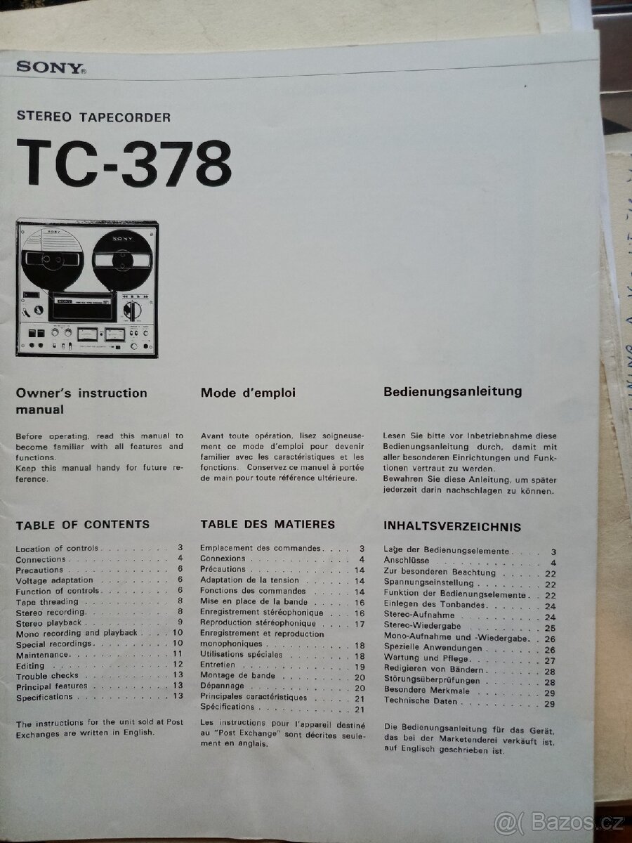 Sony TC-378 - 2
