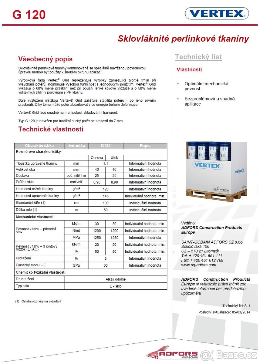 Armovací podlahová tkanina Adfors Vertex Grid G120 - 2