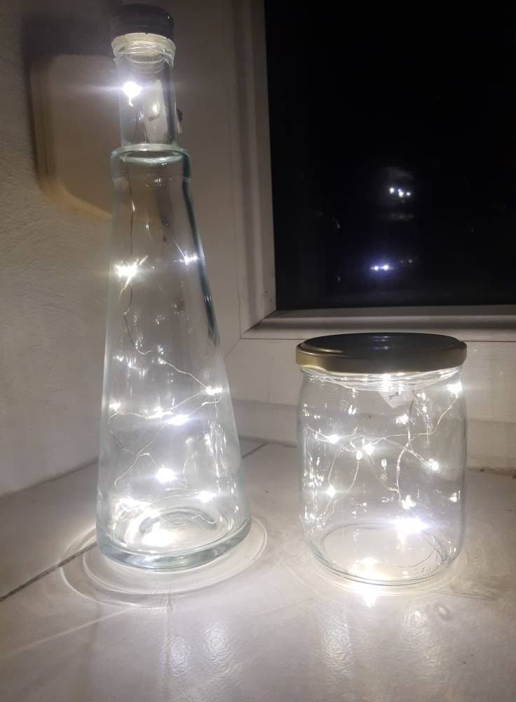 Svítící láhve - dekorace , Vánoce, dárek - 2
