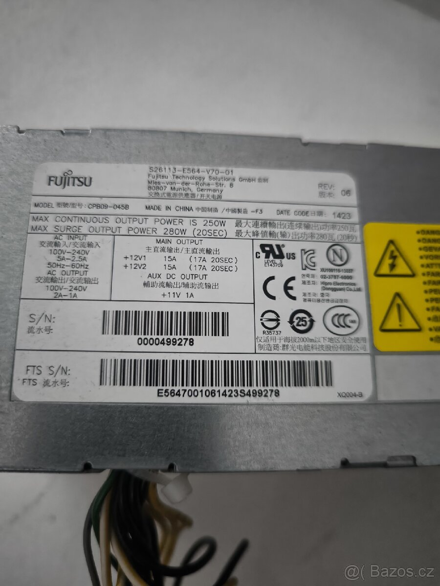 Zdroj ze skříně Fujitsu esprimo 300w - 2
