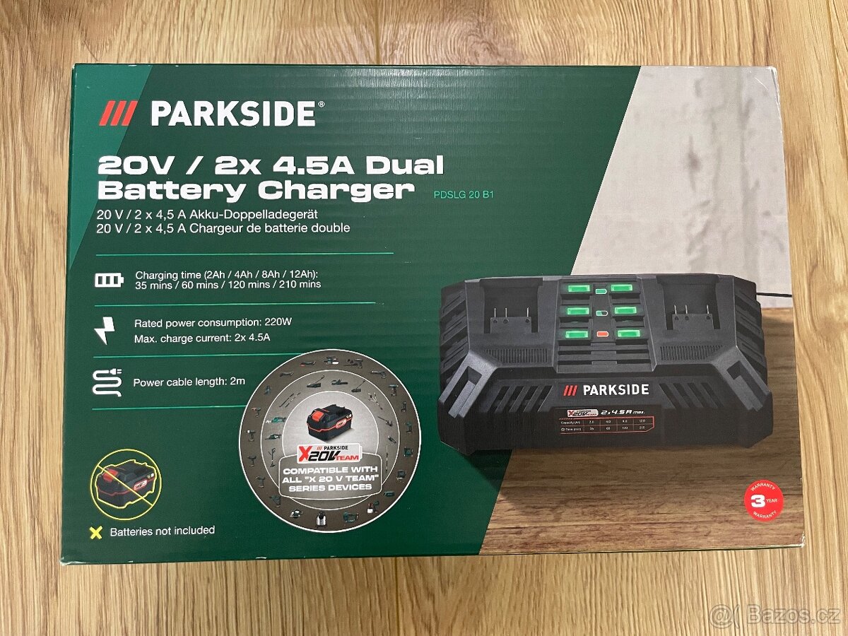 Parkside - Dvojitá rychlonabíječka PDSLG 20 B1 - Nova + Zar - 2