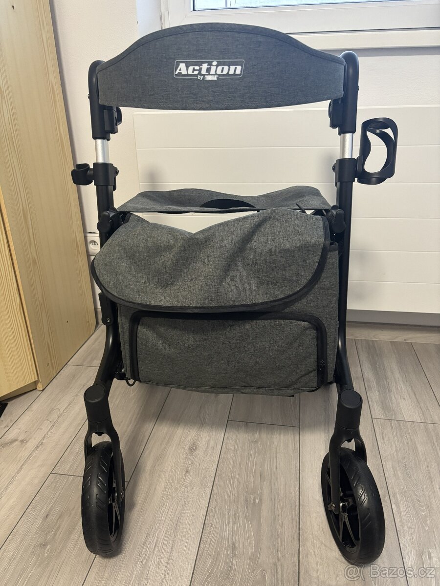 PRODÁM chodítko čtyřkolové skládací ACTION černé - 2