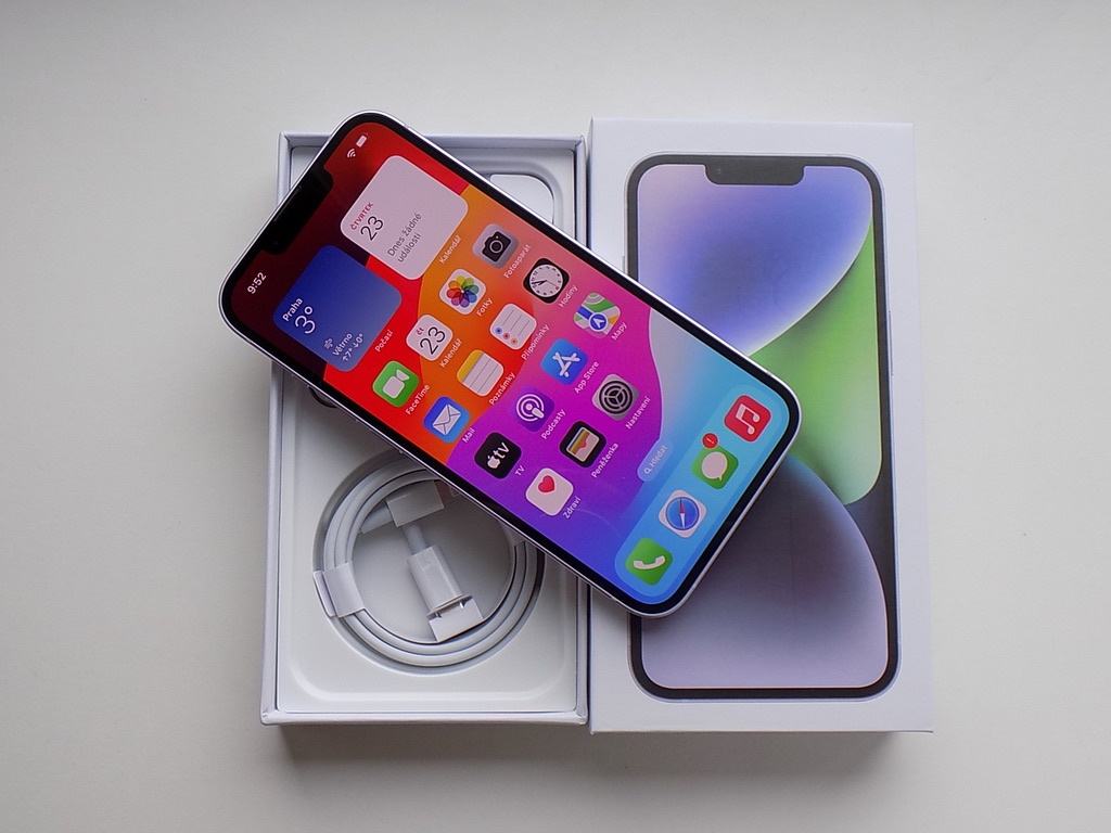  APPLE iPhone 14 256GB Purple - ZÁRUKA - TOP STAV - 2