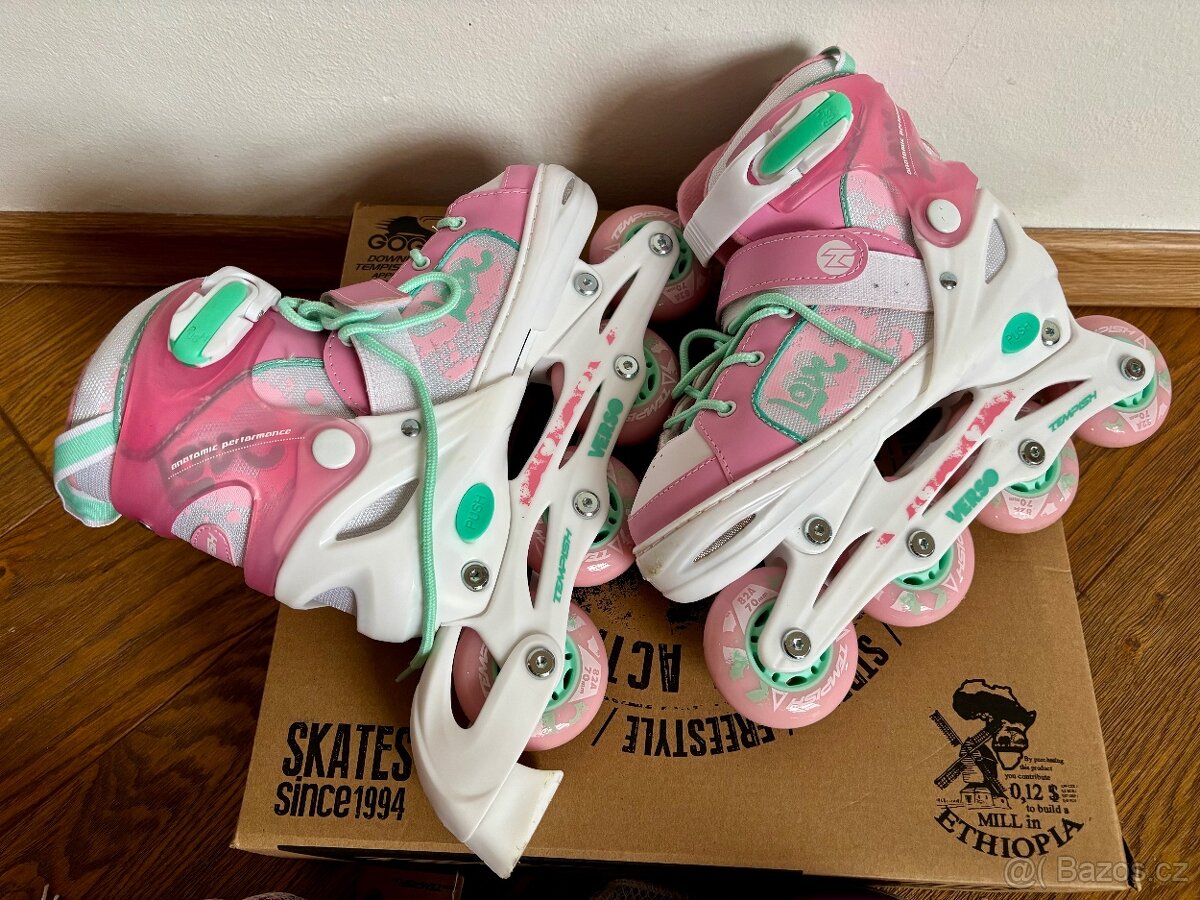 Dívčí brusle Tempish Verso Triple, helma a chrániče - 2