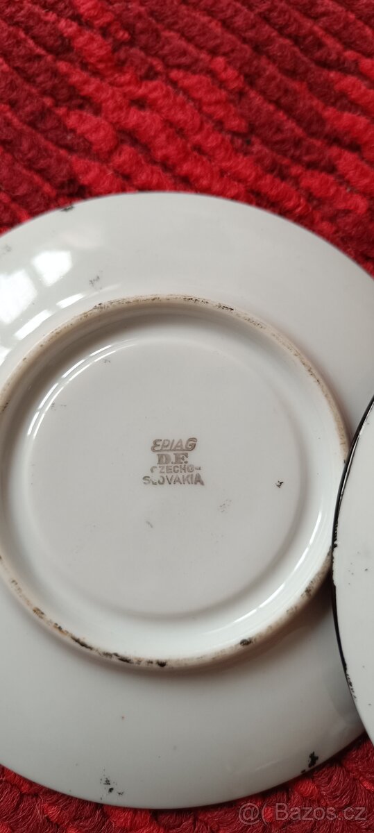 2 x šálek s podšálkem, porcelánový Epiag, Chodsko - 2